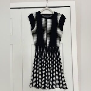 Zara Black and White Geometric Dress